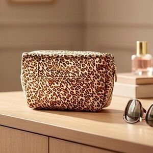 Pursfection Leopard Print Inner Purse Organizer Multiple Pockets Top Zip